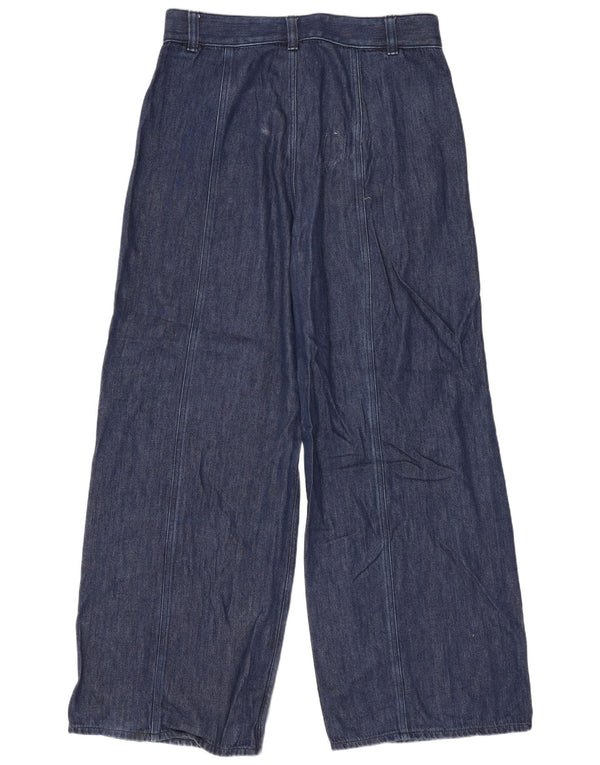 Cos Jean taille haute à jambe large pour femme EU 40 Medium W34 L30 Bleu marine Coton