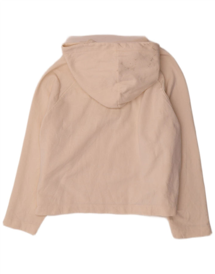 Zara Pull à capuche surdimensionné pour femme UK 14 en coton blanc cassé moyen
