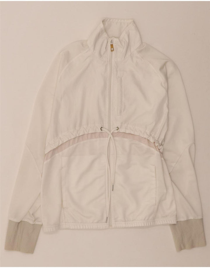 ADIDAS Womens Clima 365 Tracksuit Top Jacket UK 14 Medium White Vintage Adidas and Second-Hand Adidas from Messina Hembry 