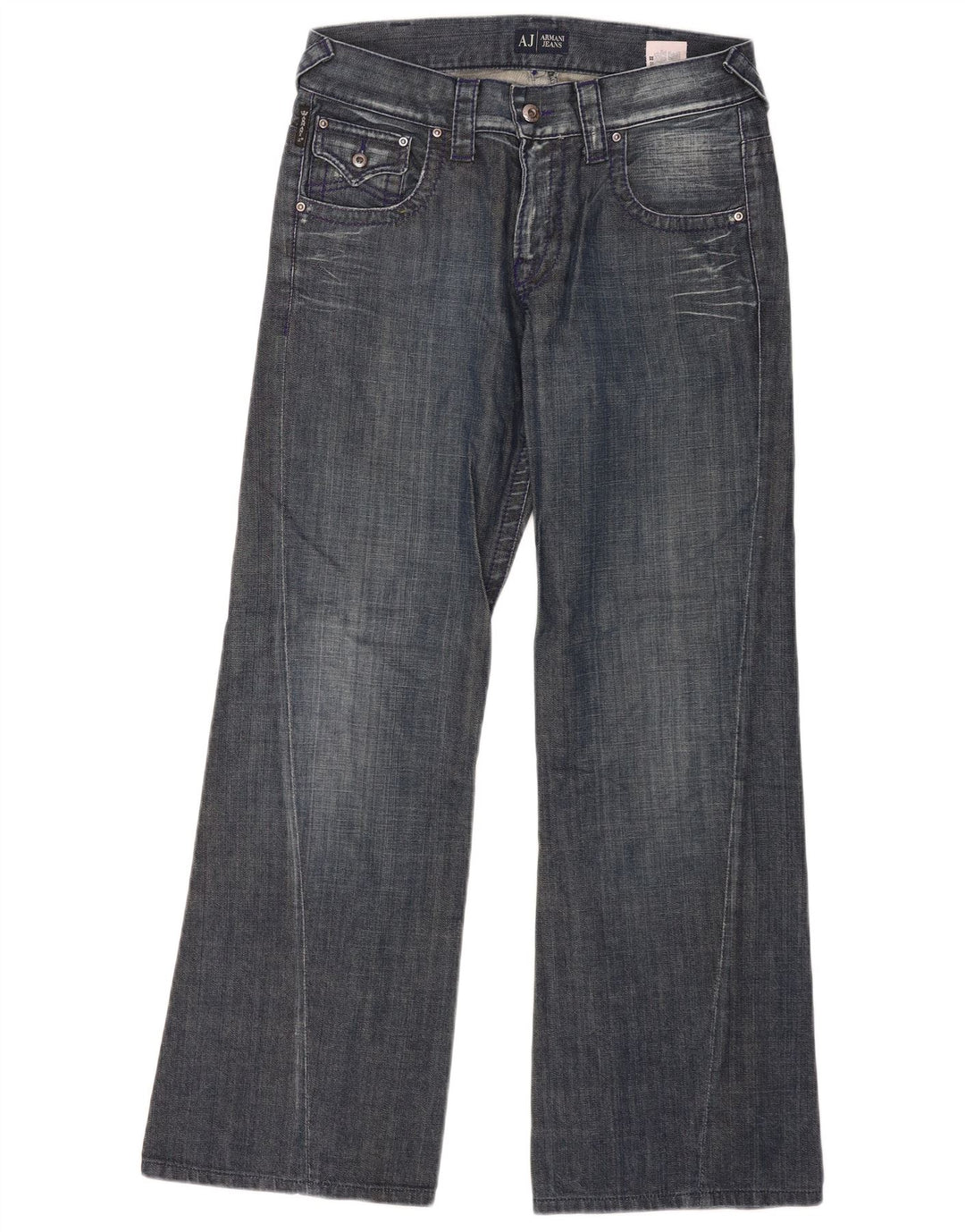 Armani Jeans Bootcut Homme W29 L30 Bleu Coton