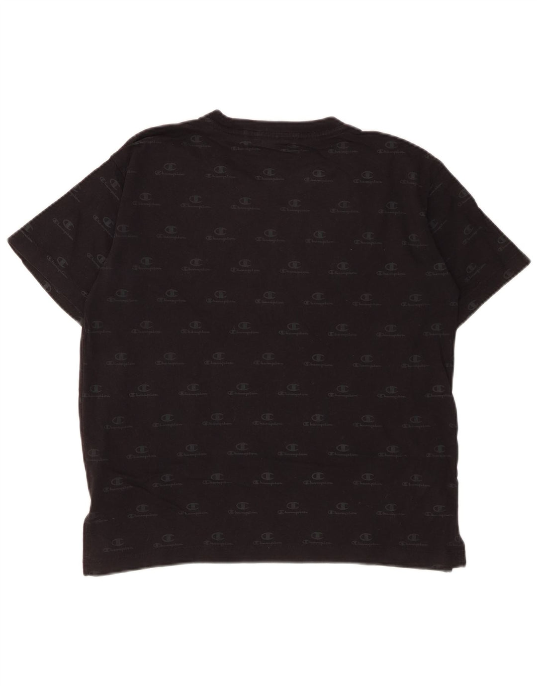 CHAMPION T-shirt graphique surdimensionné pour femme UK 10 petit coton noir