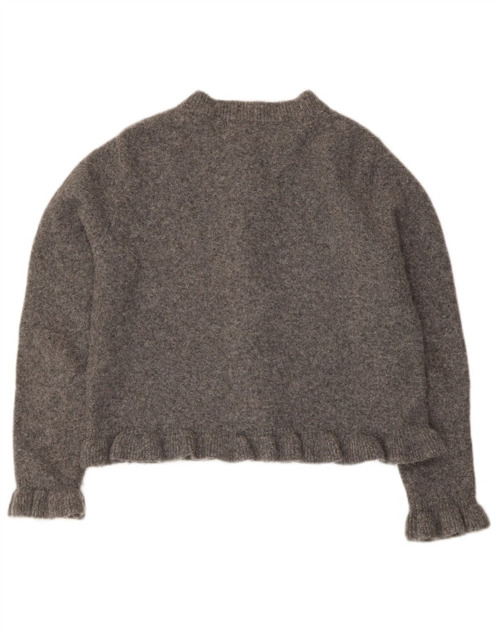 Zara Femme Boléro Jumper UK 14 Gris Moyen Polyester