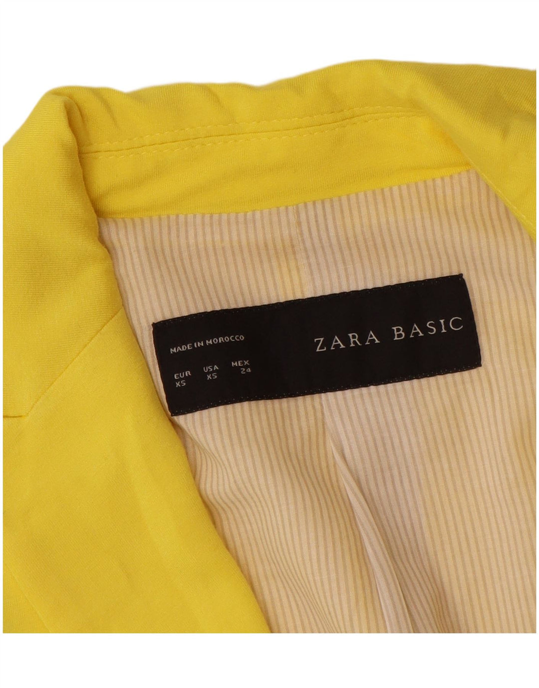 Zara Veste Blazer 1 Bouton Femme UK 6 XS Jaune Viscose