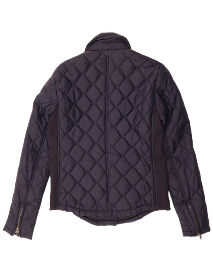 Superdry Veste matelassée rembourrée pour femme UK 10 Petit nylon bleu marine