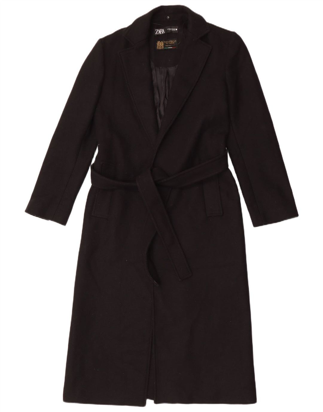 Zara Womens Manteco Pardessus UK 6 XS Laine Noire