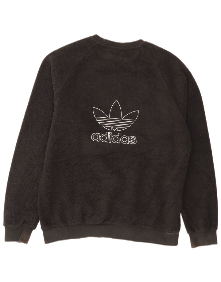 Adidas Pull en polaire graphique pour homme Noir moyen Polyester