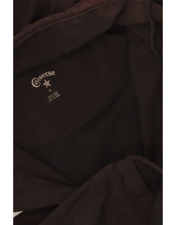 Converse Veste coupe-vent à capuche pour femme UK 14 Medium Noir Colourblock
