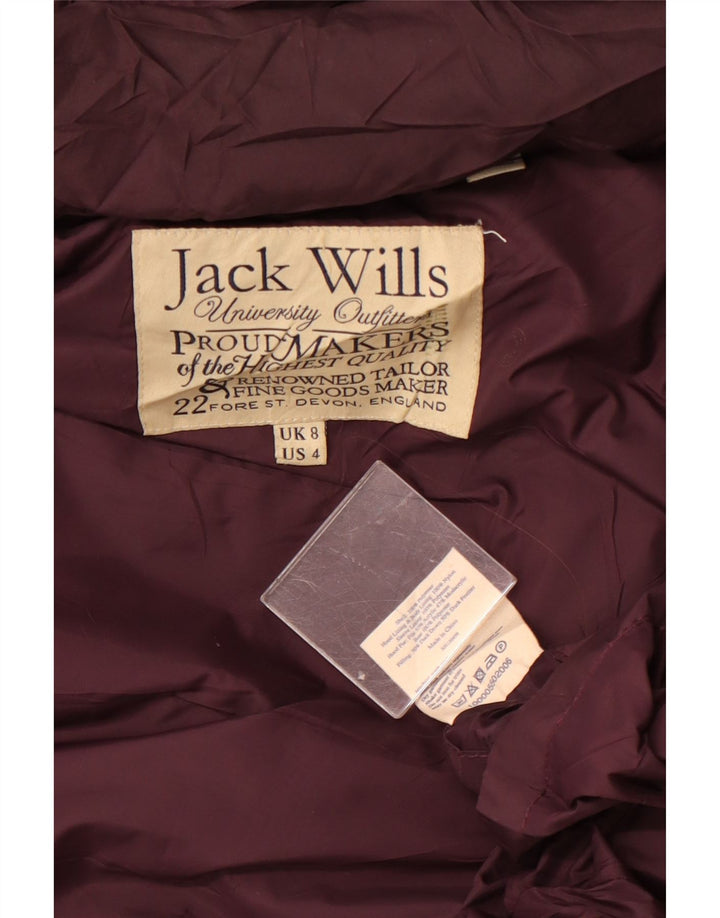 Jack Wills Veste rembourrée rembourrée pour femme UK 8 Small Bordeaux Polyester