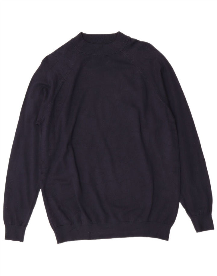 Zara Pull Col Rond Homme Bleu Marine Moyen Viscose