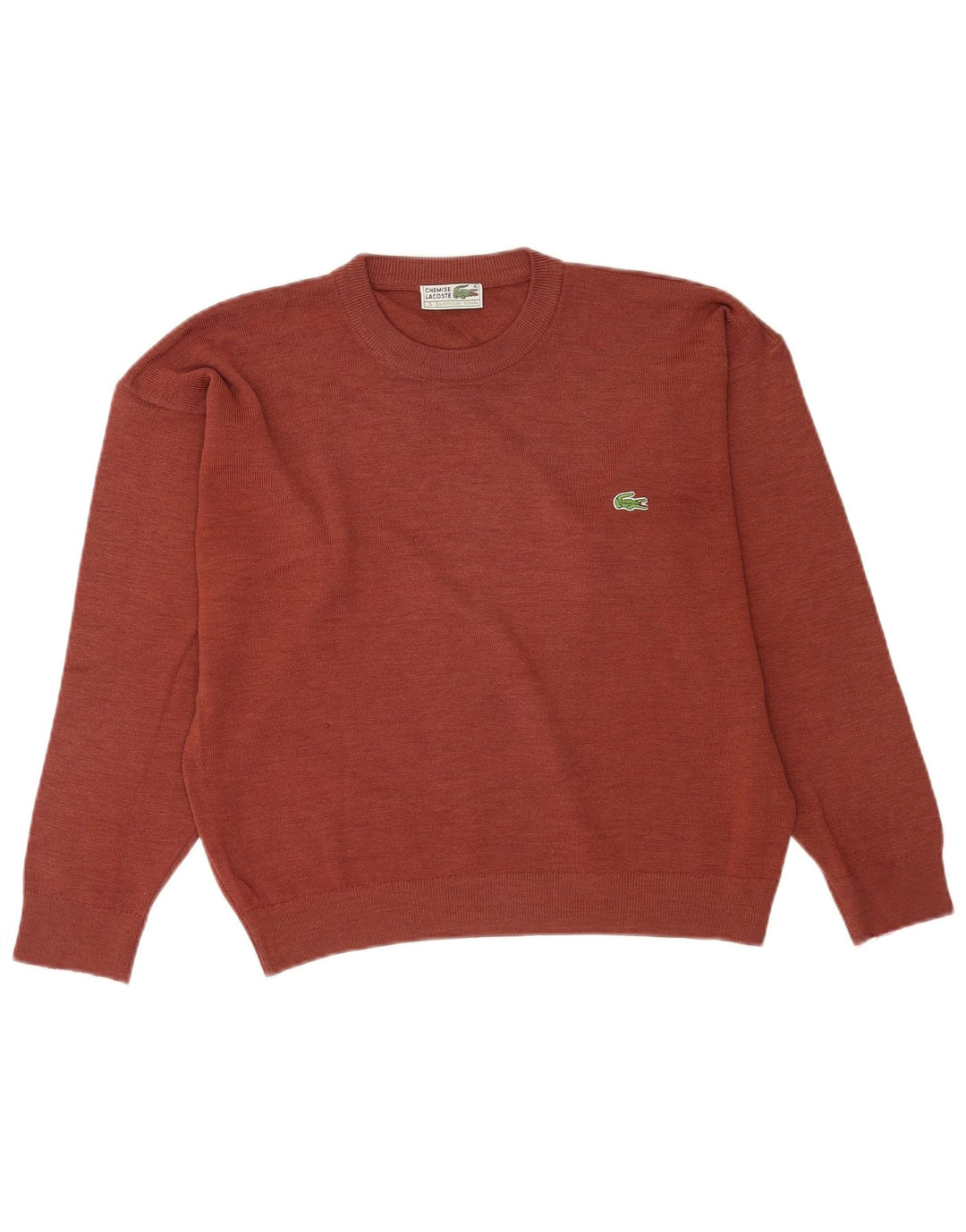 Lacoste Mens Crew Neck Jumper Pull Taille 5 Grande Laine Marron