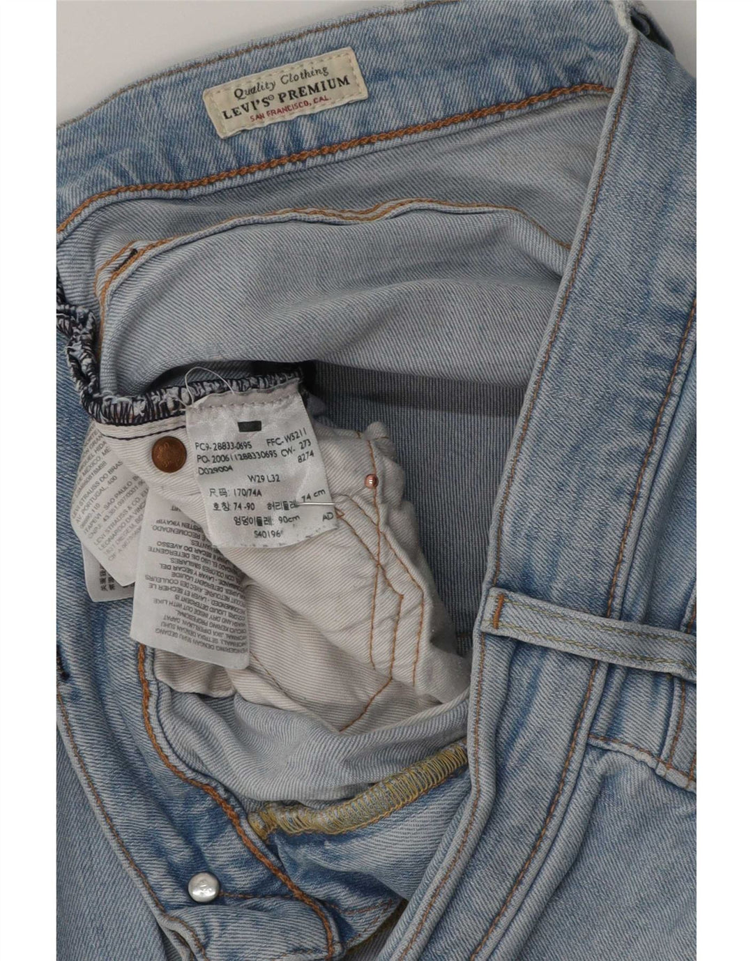 Levi's Jean Slim Homme W29 L32 Bleu Coton