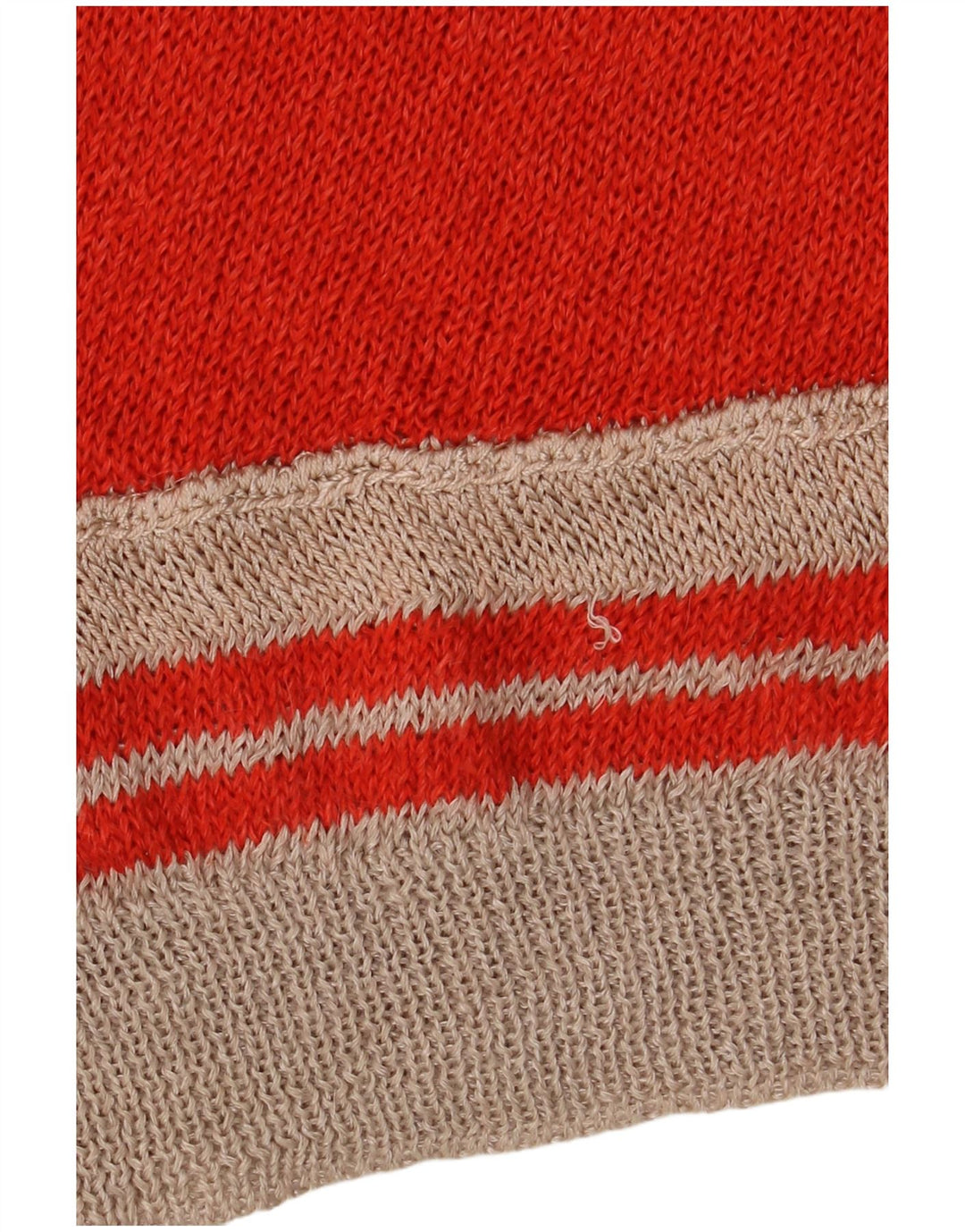 vintage Womens Crop Graphic Boat Neck Jumper Pull IT 44 Rouge Moyen