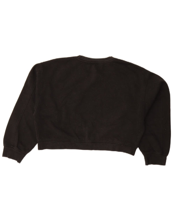 Zara Womens Crop Oversize Sweatshirt Jumper UK 14 Grand Noir
