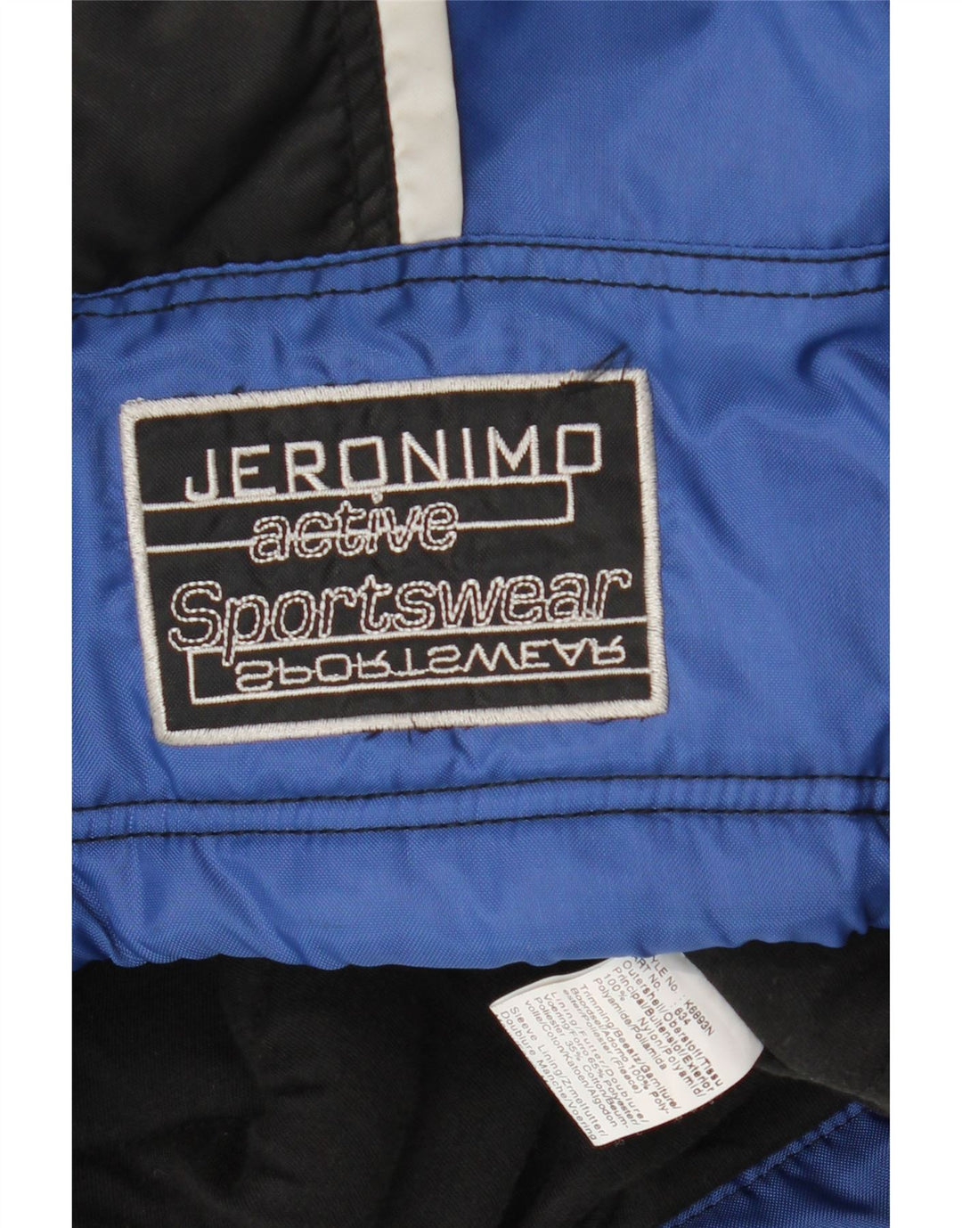 Jeronimo Veste coupe-vent à capuche pour homme UK 44 2XL Bleu Colorblock Nylon