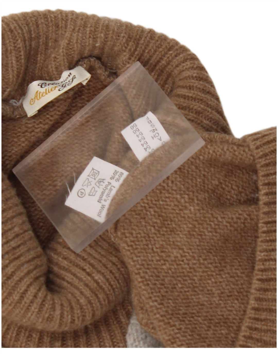 VINTAGE Femme Col Roulé Pull Pull EU 56 6XL Marron Colourblock