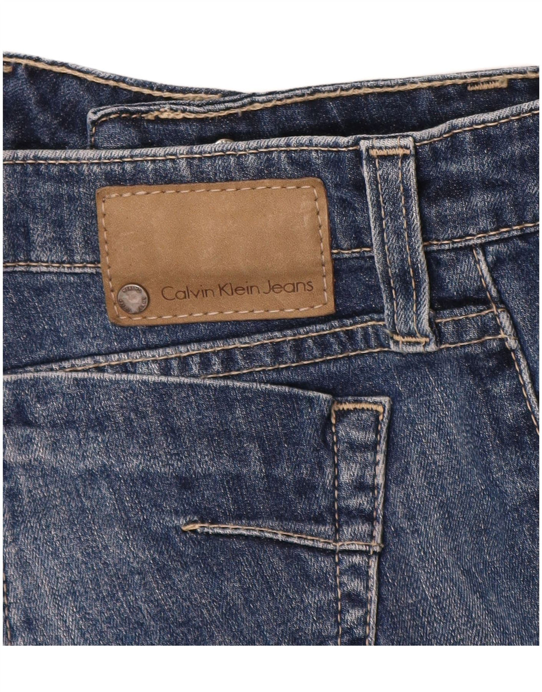 Calvin Klein Bermuda Denim W29 Femme Bleu Moyen Coton