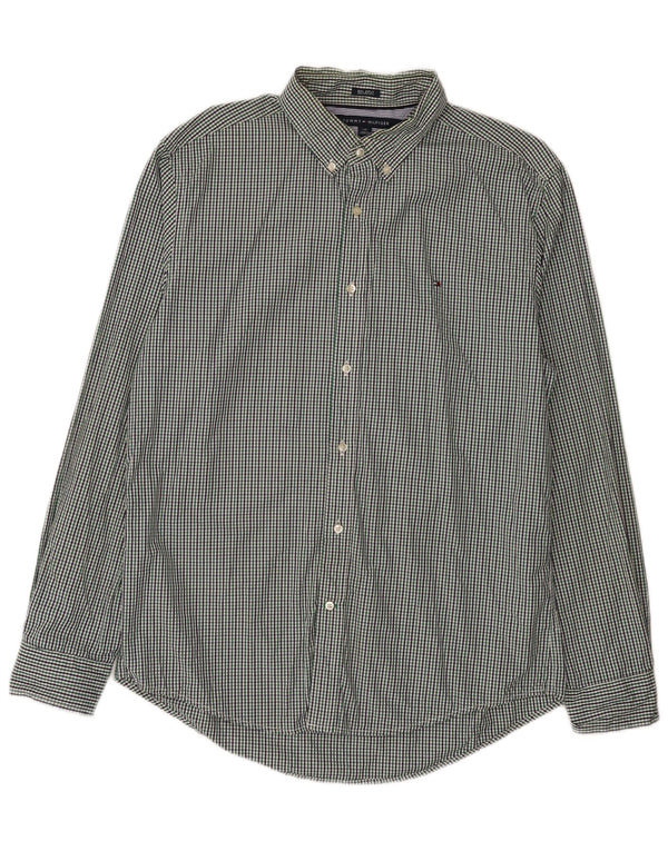 Tommy Hilfiger Chemise sur mesure pour homme en coton vichy vert grand