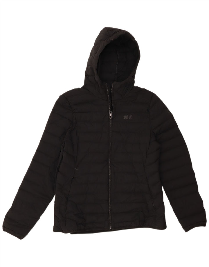 Jack Wolfskin Veste matelassée à capuche pour femme UK 18 XL Noir Polyamide