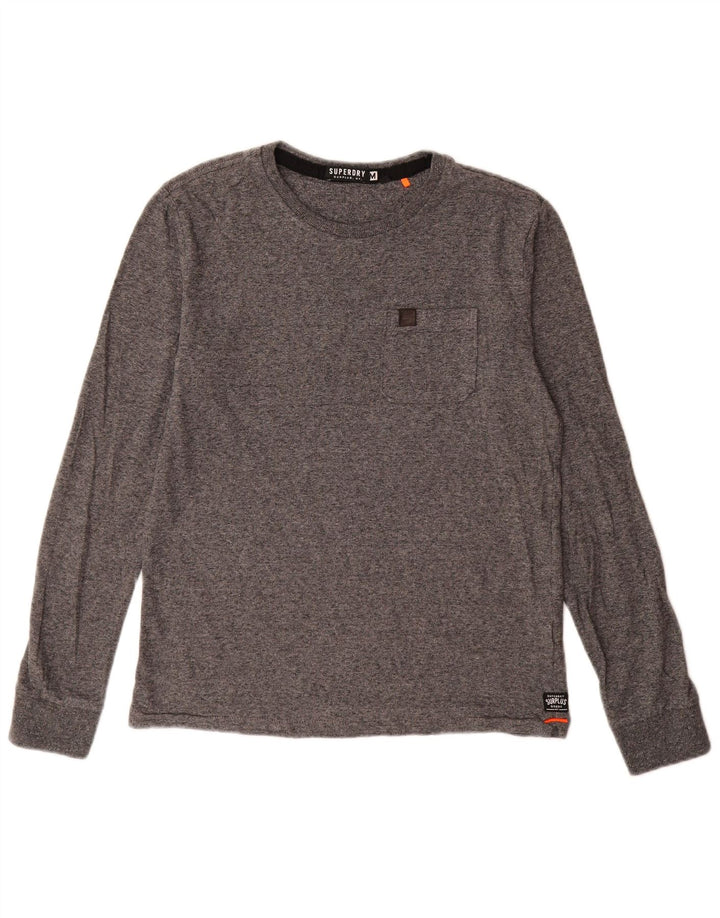 Superdry Haut à manches longues en coton gris moyen |