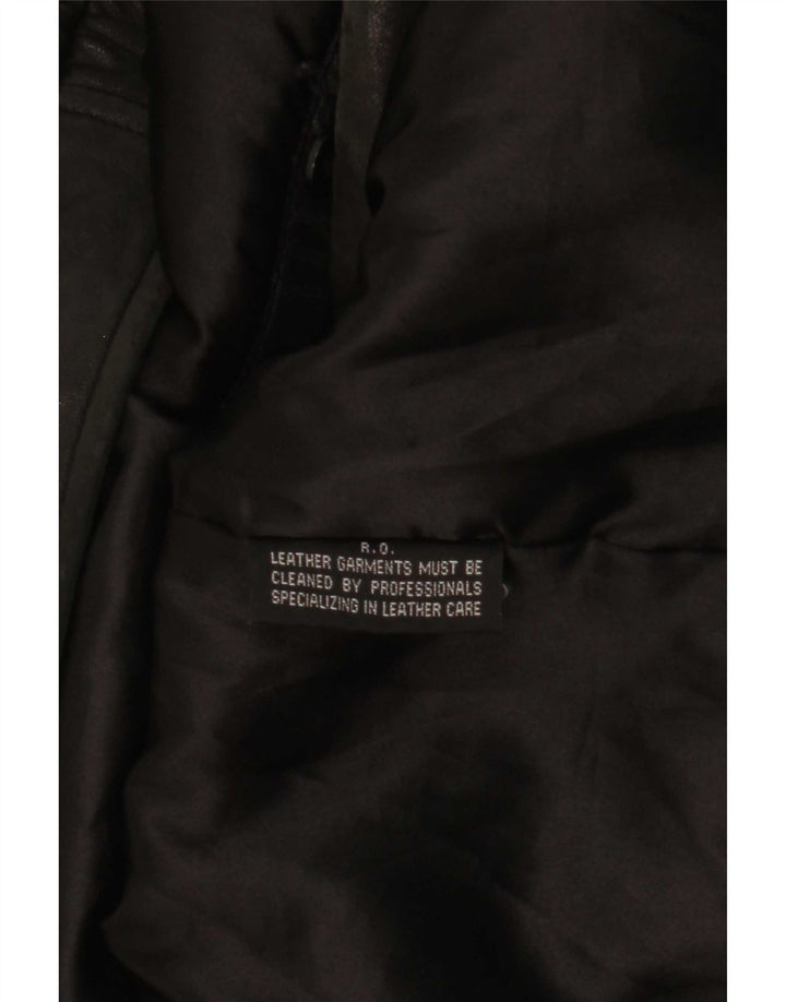 Hathaway Veste en cuir pour homme UK 42 XL Cuir noir