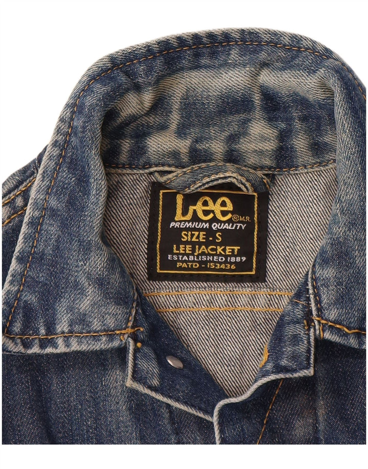 LEE Veste en jean courte pour femme UK 10 Petit coton bleu
