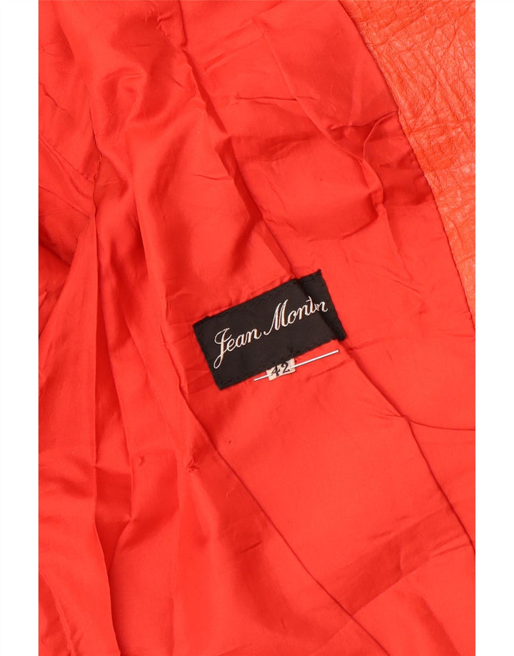 VINTAGE Veste blazer en cuir à 2 boutons pour femme IT 42 Orange moyen
