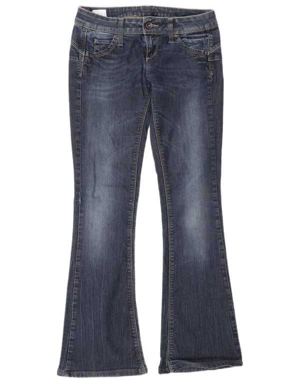 Benetton Jean évasé taille basse femme W27 L30 coton bleu