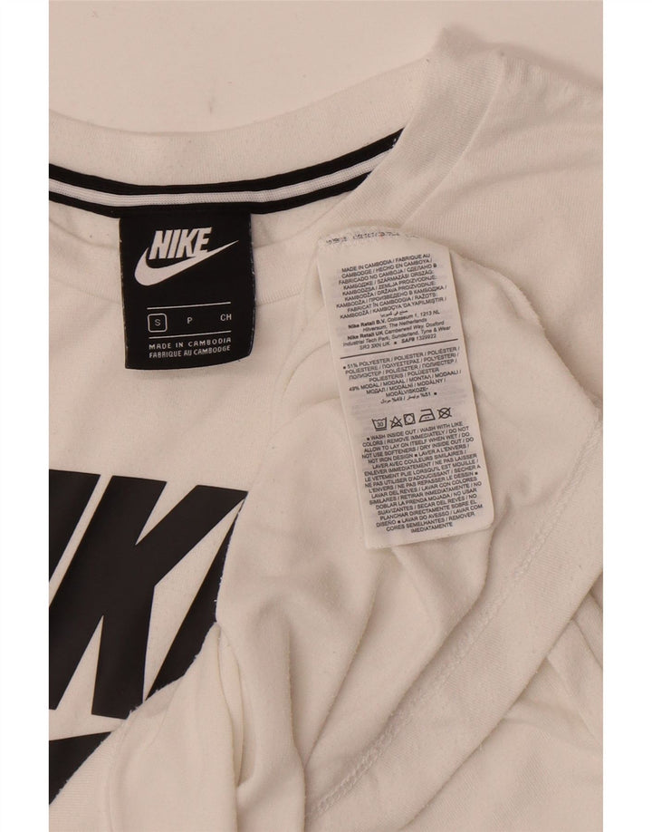 Nike T-shirt graphique pour femme UK 10 Petit Blanc Polyester