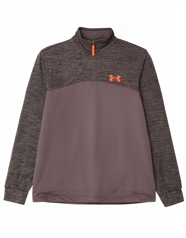 Under Armour Haut de Survêtement Cold Gear Pullover Homme Gris Moyen Moucheté