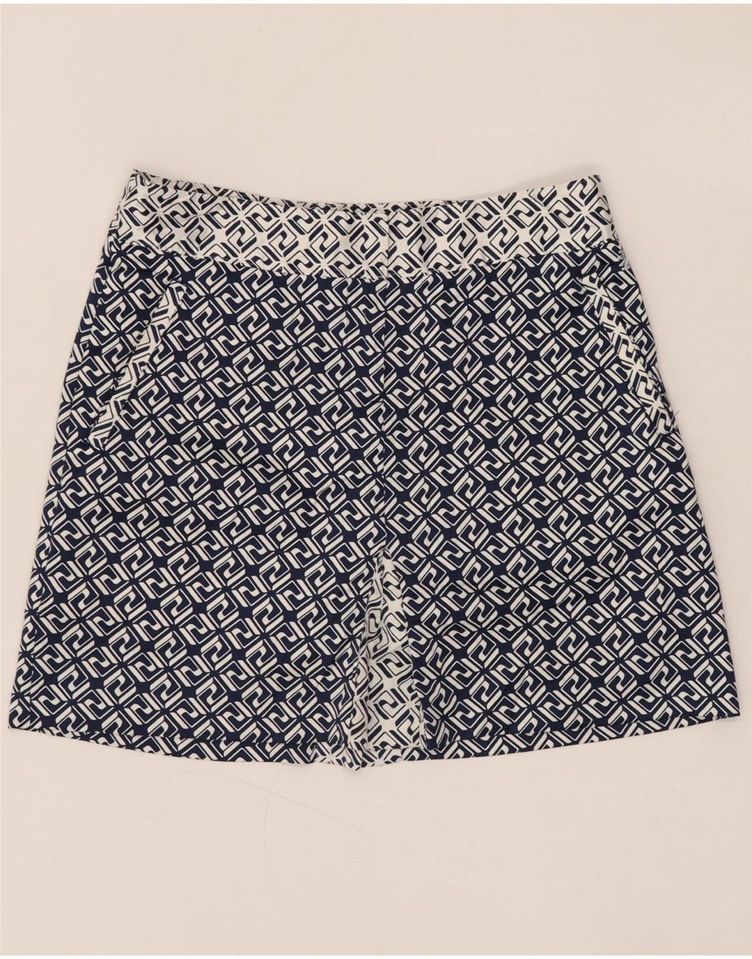IZOD Mini jupe femme US 4 Small W30 bleu marine géométrique polyester