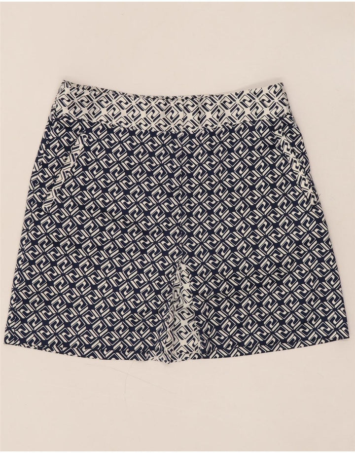 IZOD Mini jupe femme US 4 Small W30 bleu marine géométrique polyester