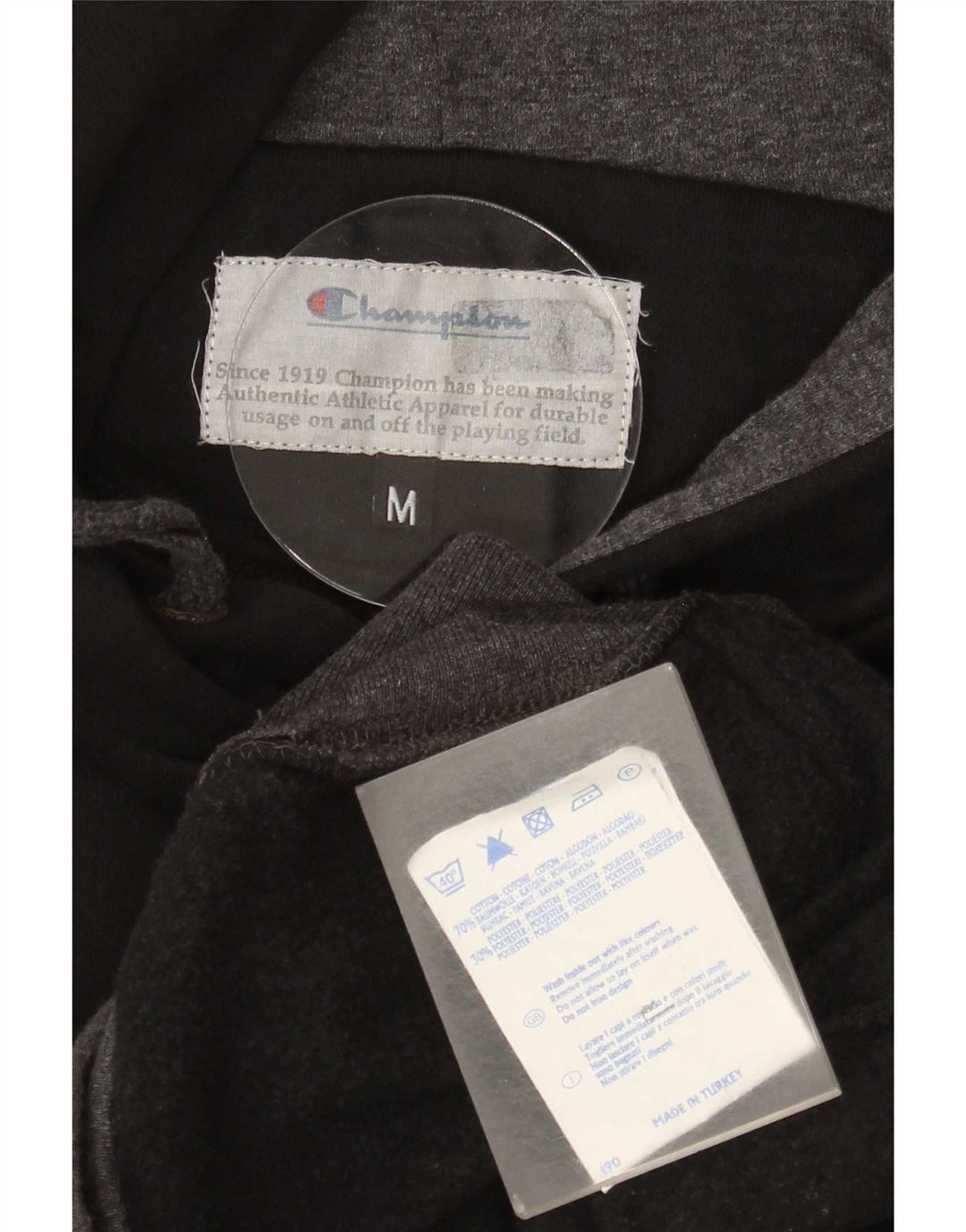 Champion Pull à capuche zippé pour homme en coton noir moyen