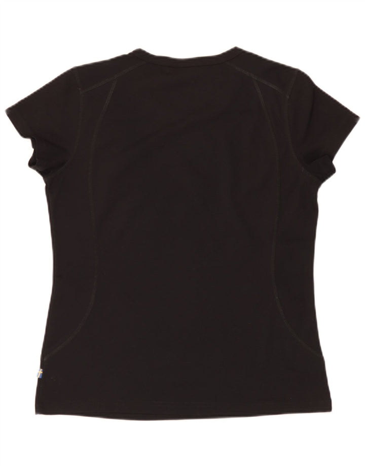 Fjall Raven T-Shirt Femme UK 14 Moyen Noir Polyester