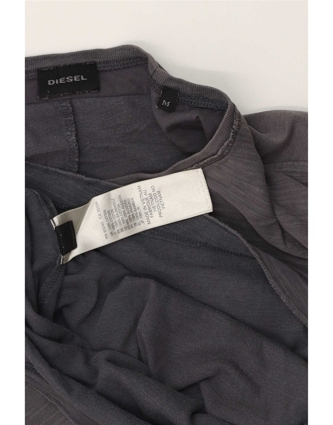 Diesel T-Shirt Homme Gris Moyen Coton