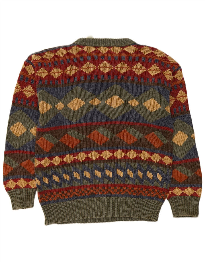 St. John's Bay Pull à col rond pour homme Motif géométrique multicolore moyen
