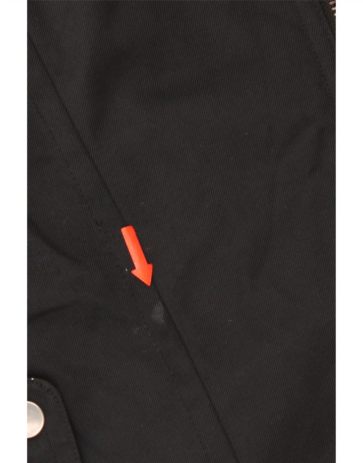 Zara Veste Militaire Femme UK 12 Medium Noir Nylon