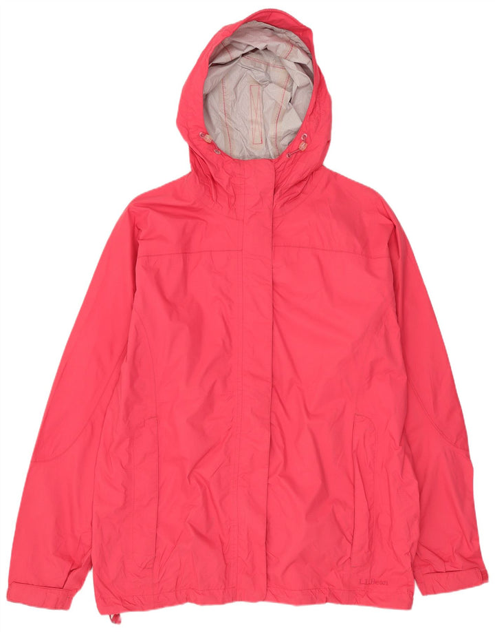 L.L.Bean Veste de pluie à capuche pour femme UK 16 Large Rose Nylon