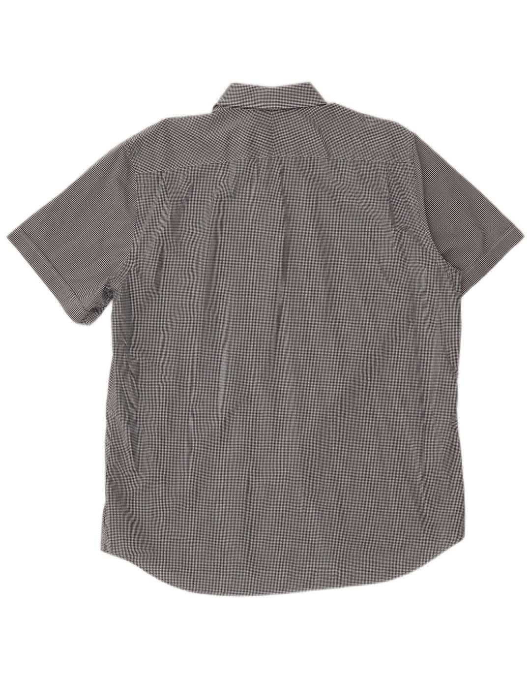 LACOSTE Chemise à manches courtes homme Taille 44 17 1/2 XL Vichy noir