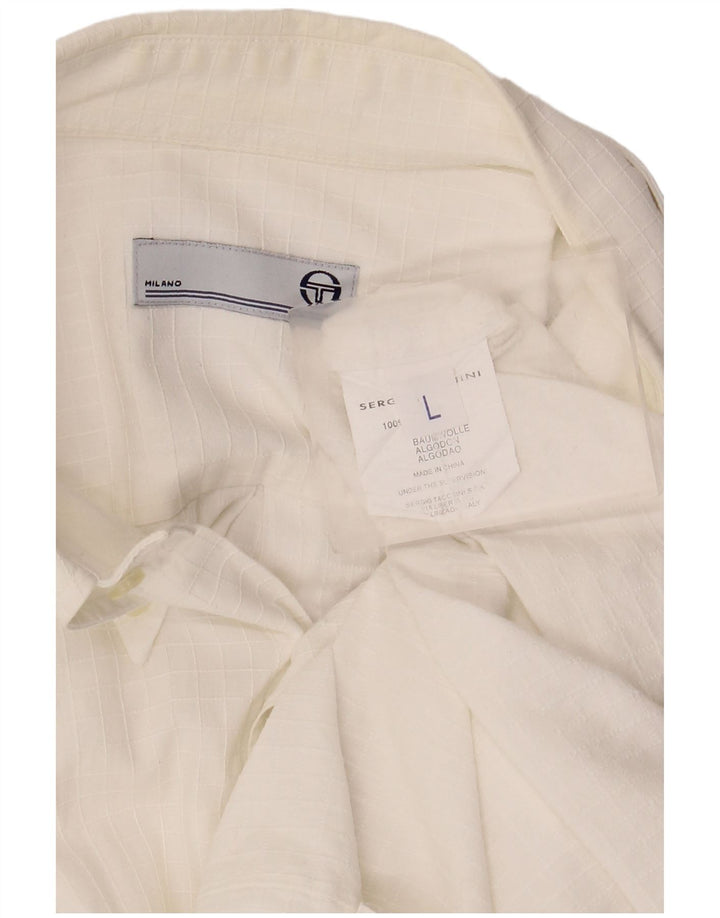 Sergio Tacchini Chemise Homme Grand Blanc Coton Classique