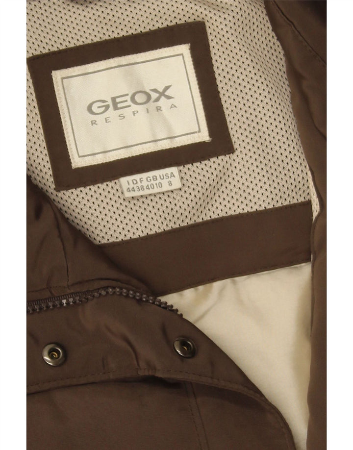 Geox Manteau matelassé surdimensionné pour femme UK 10 Small Marron Polyester