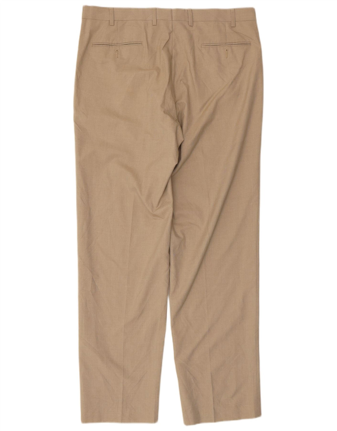 CHAPS Pantalon de Costume Droit Homme W36 L32 Beige Polyester