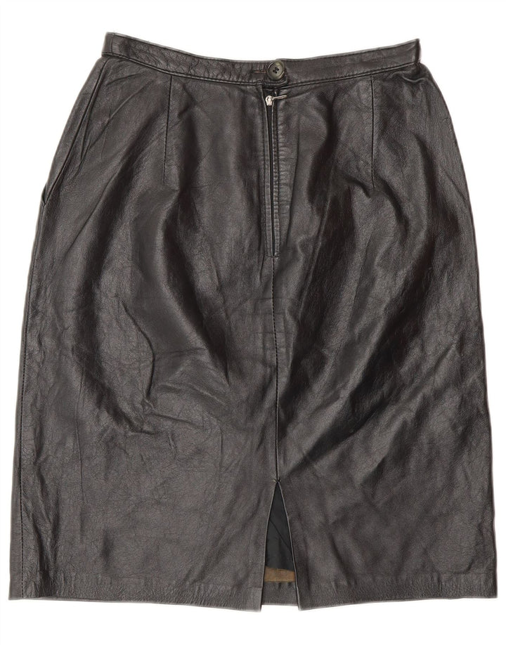VINTAGE Jupe en cuir femme W24 XS Noir