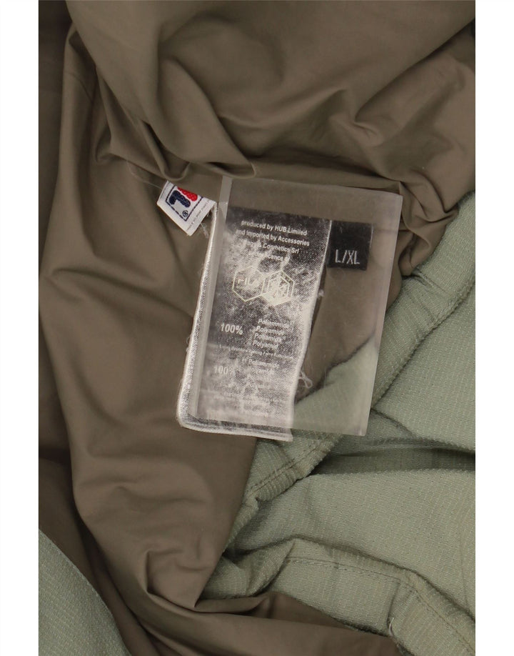 Fila Veste rembourrée à capuche pour homme UK 40 Large Vert Polyamide