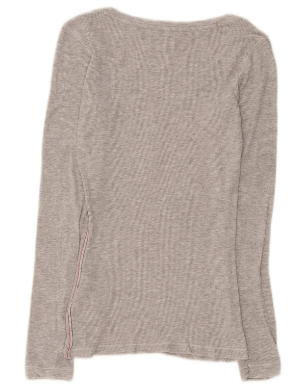 Tommy Hilfiger Haut à manches longues pour femme UK 8 Small Gris Viscose