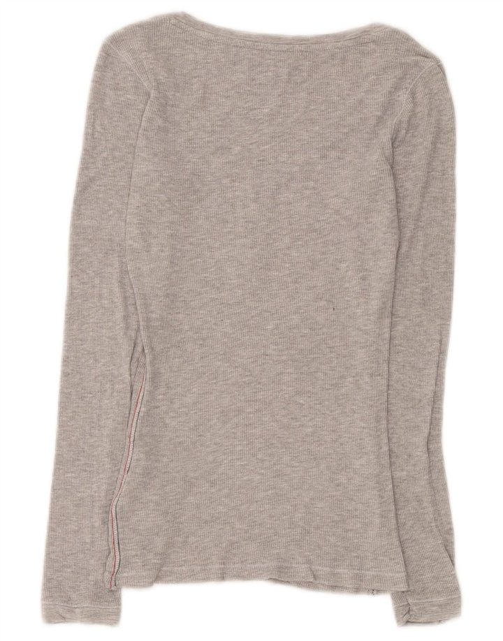 Tommy Hilfiger Haut à manches longues pour femme UK 8 Small Gris Viscose
