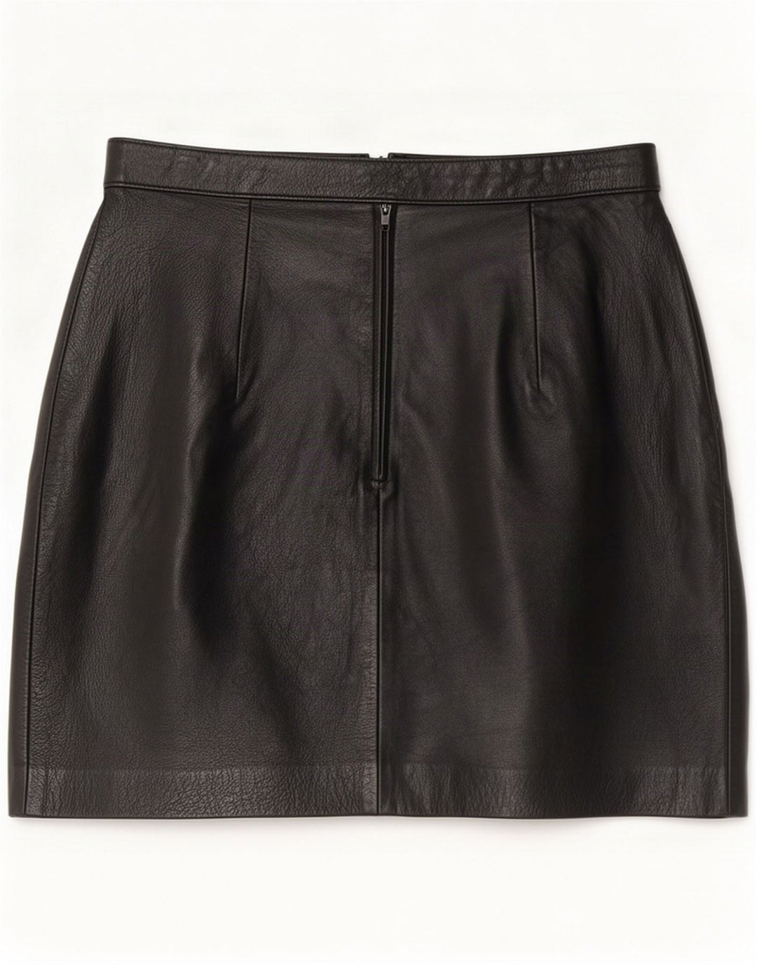 Jupe en cuir vintage pour femme Medium W28 Noir