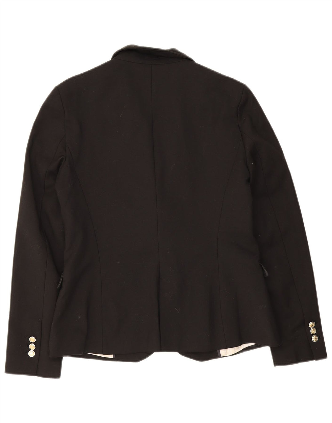 ZARA Femme 1 Bouton Blazer Veste UK 12 Moyen Noir Coton