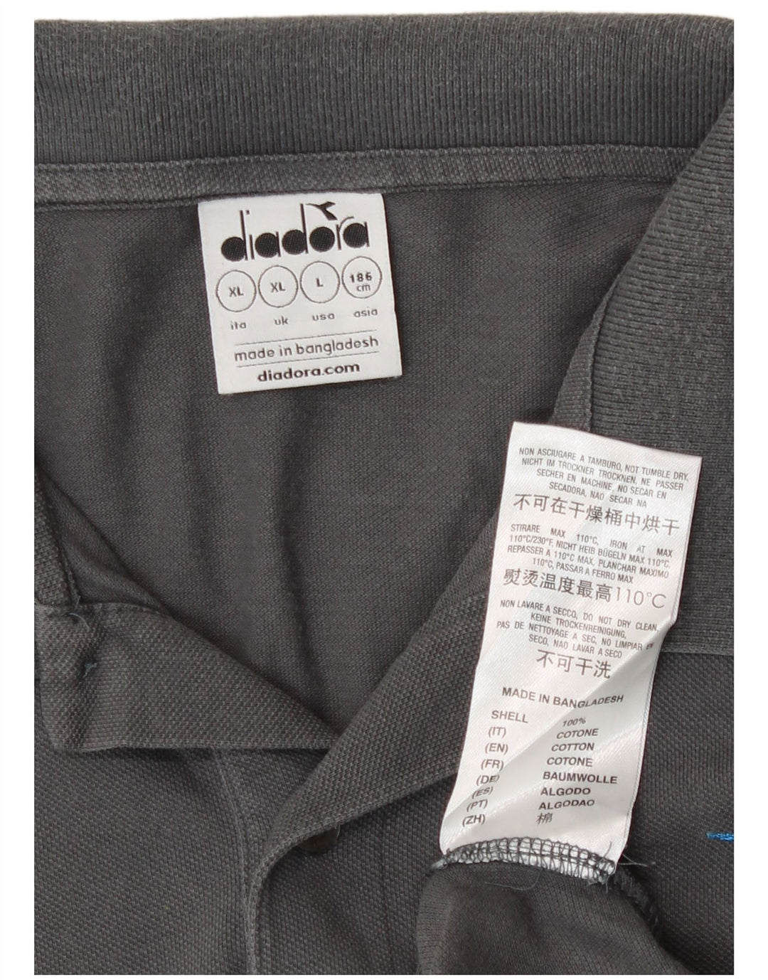 Diadora Polo Homme XL Gris Coton