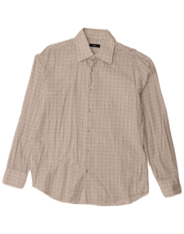 Hugo Boss Chemise Homme Taille 41 16 Grand Coton à Carreaux Blanc
