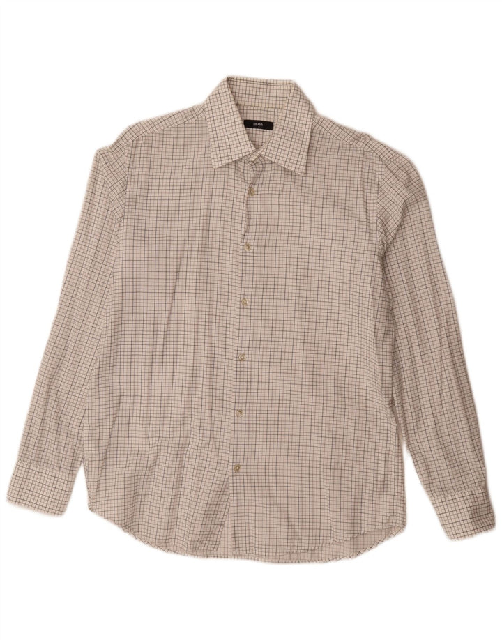 Hugo Boss Chemise Homme Taille 41 16 Grand Coton à Carreaux Blanc